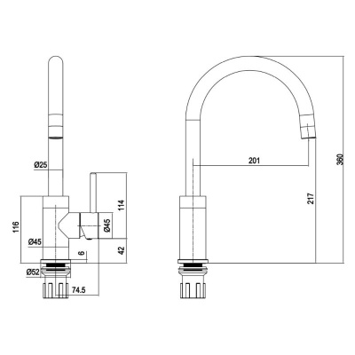 Chiemsee Stainless Steel Kitchen Tap